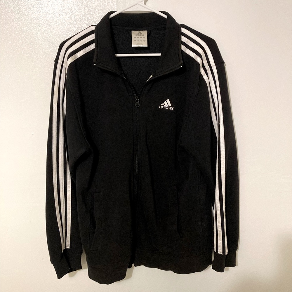 Vintage Adidas Black and White Track Jacket